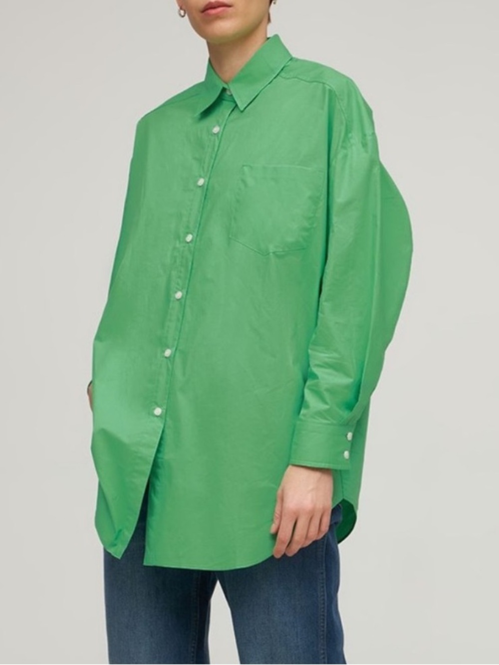 The Frankie Shop Bright Green Melody oversized button-down